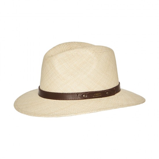 Leather store panama hat